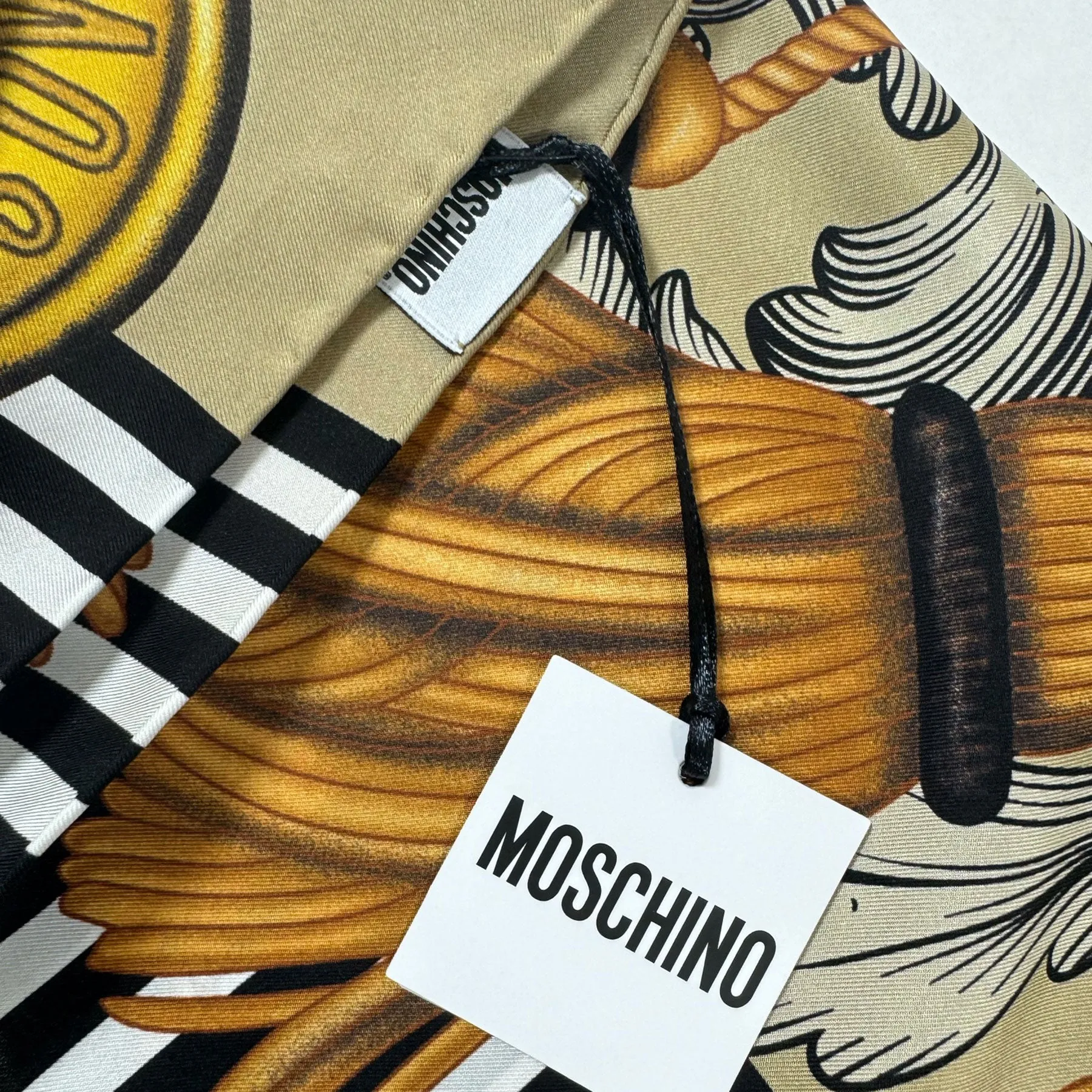 Moschino Scarf Taupe White Gold - Square Silk Foulard SALE