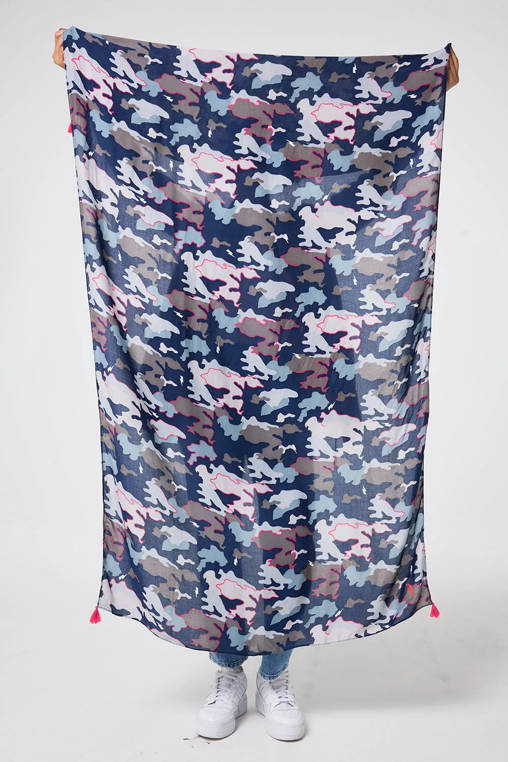 Navy with Pink Camo Charity Super Scarf