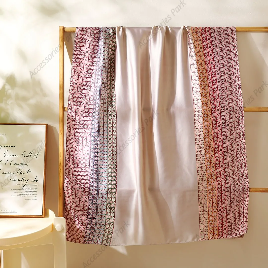 New Geometric Pattern Satin Silk Collar Scarf