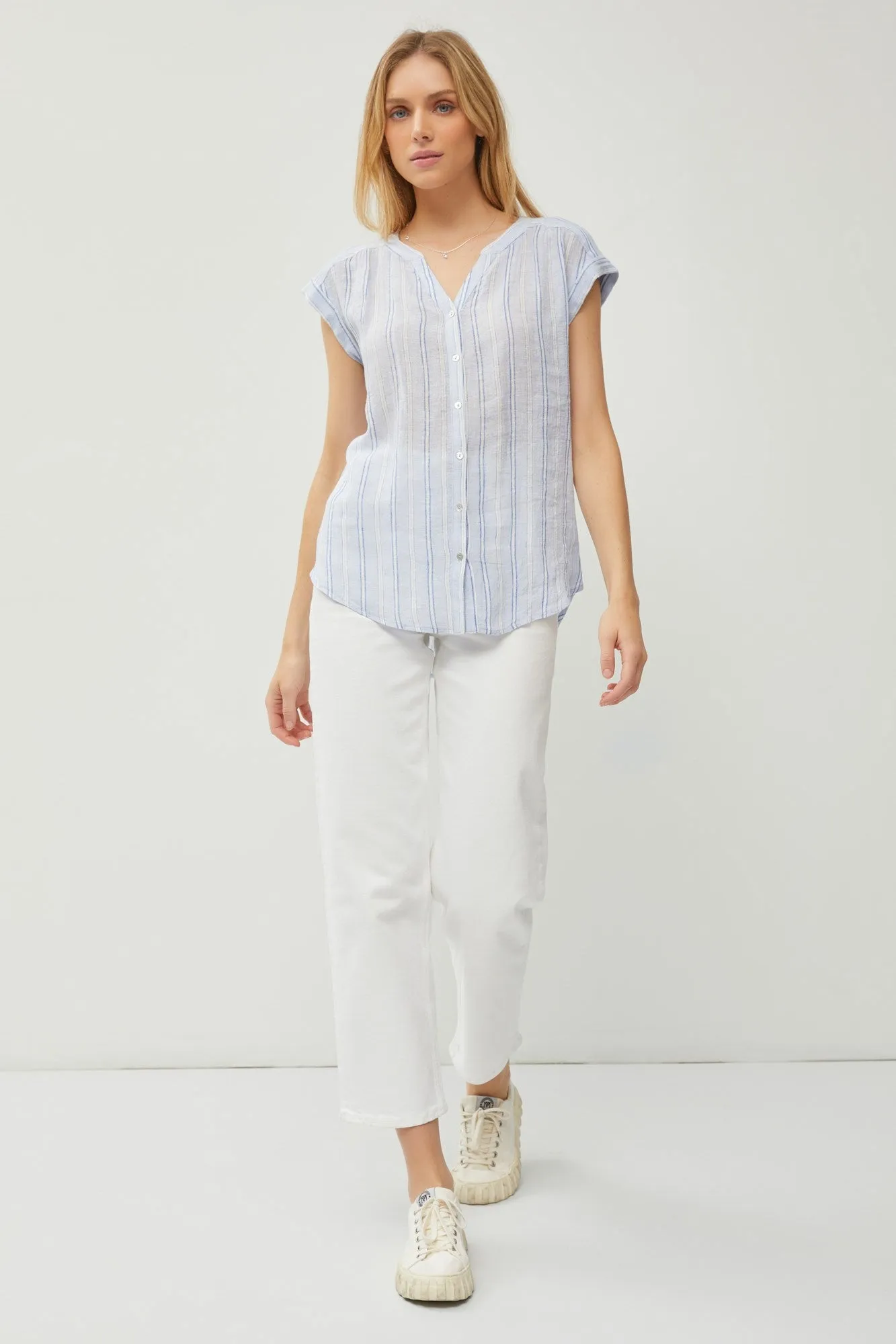 NYLAND Brenda Linen Cap SS Button Up