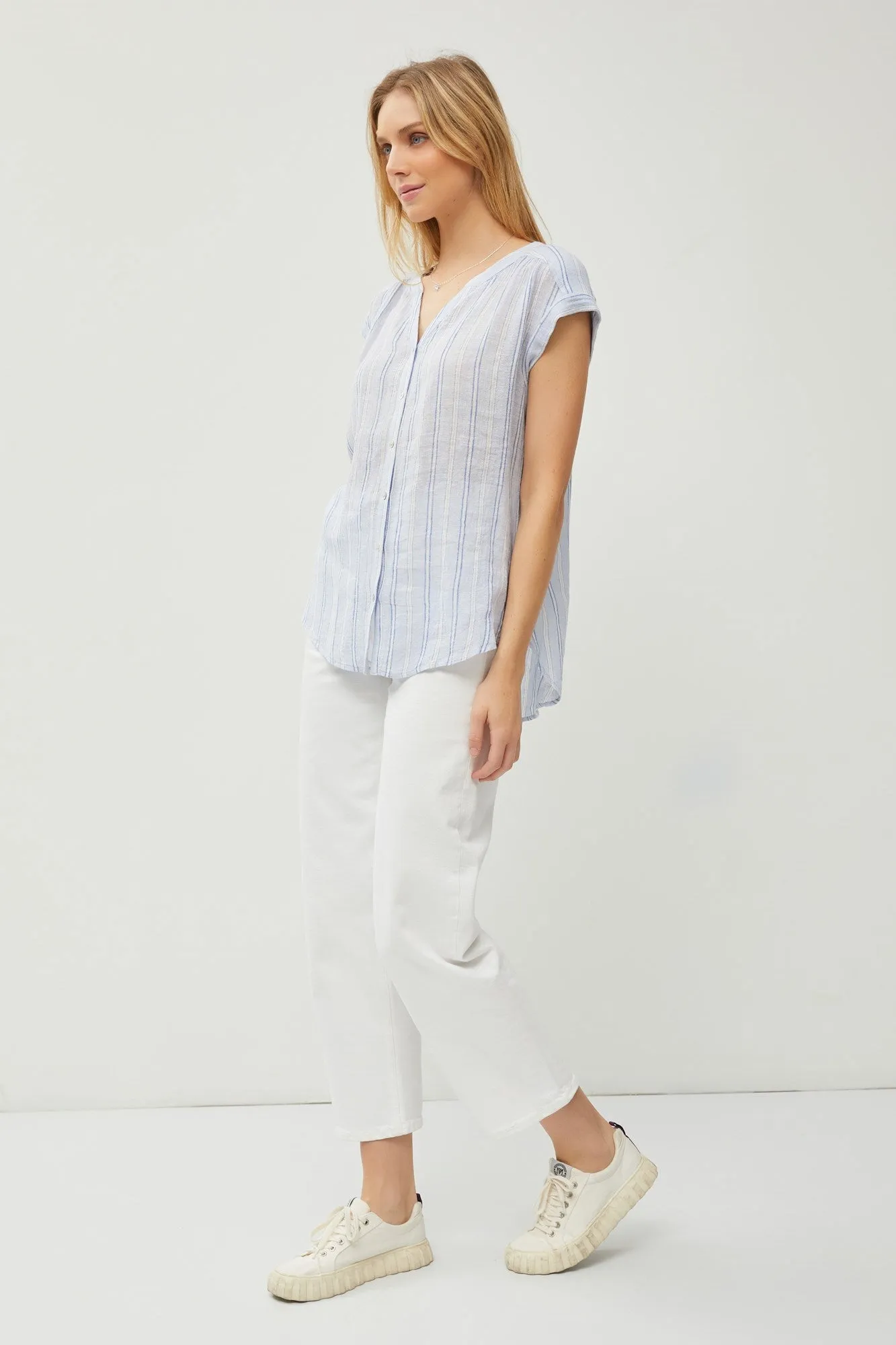 NYLAND Brenda Linen Cap SS Button Up