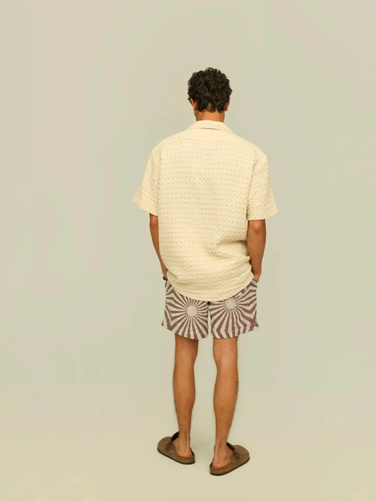 OAS Ecru Cuba Waffle Shirt