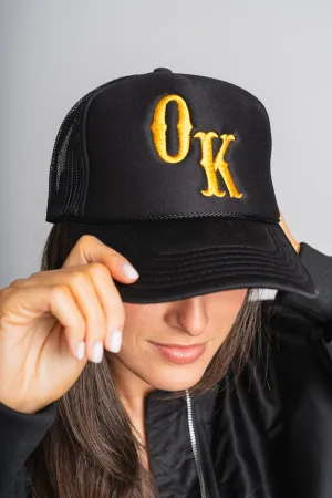 OK western trucker hat black