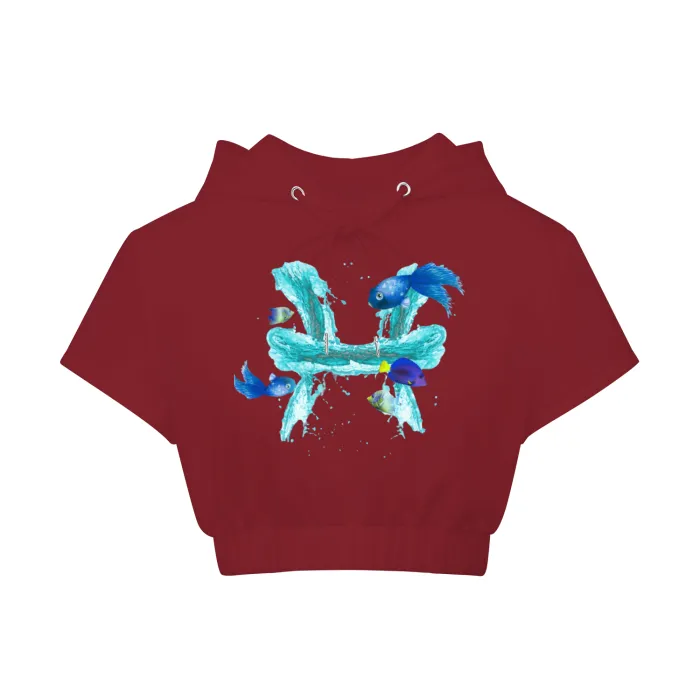 Pisces Hem Crop Hooded Top