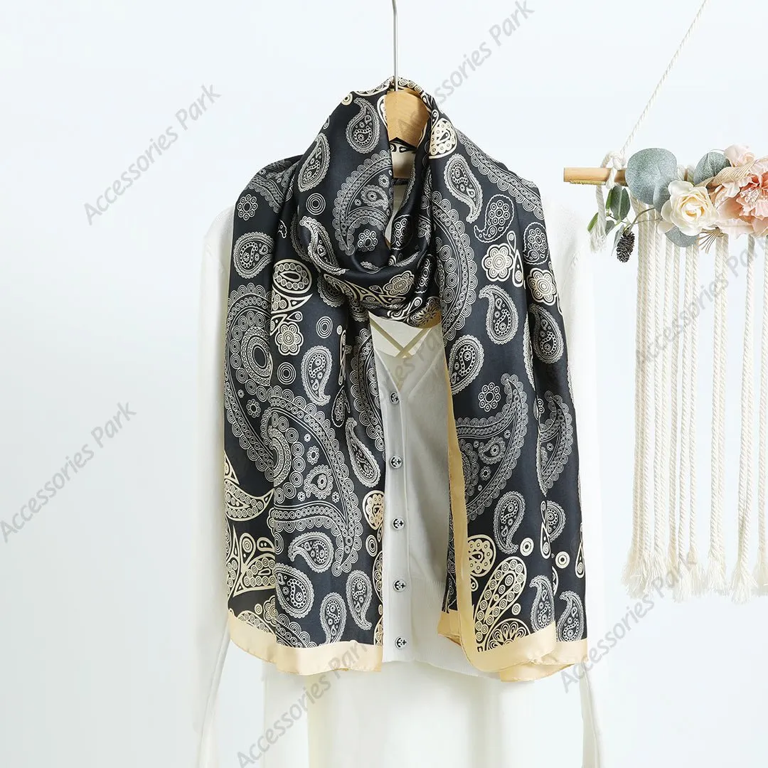 Premium Quality Ethnic Design Comfortable Luxury Satin Silk Scarves