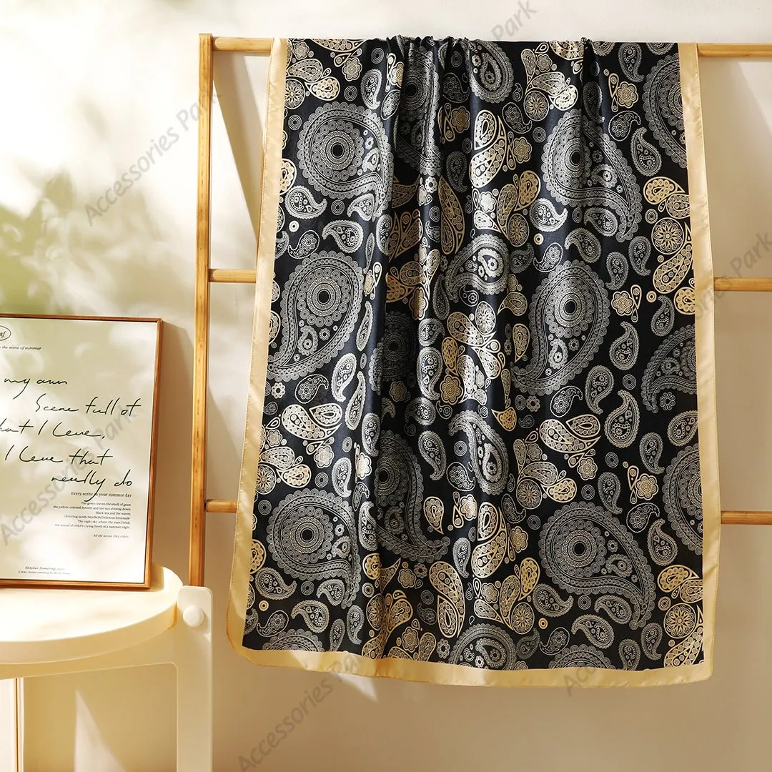 Premium Quality Ethnic Design Comfortable Luxury Satin Silk Scarves