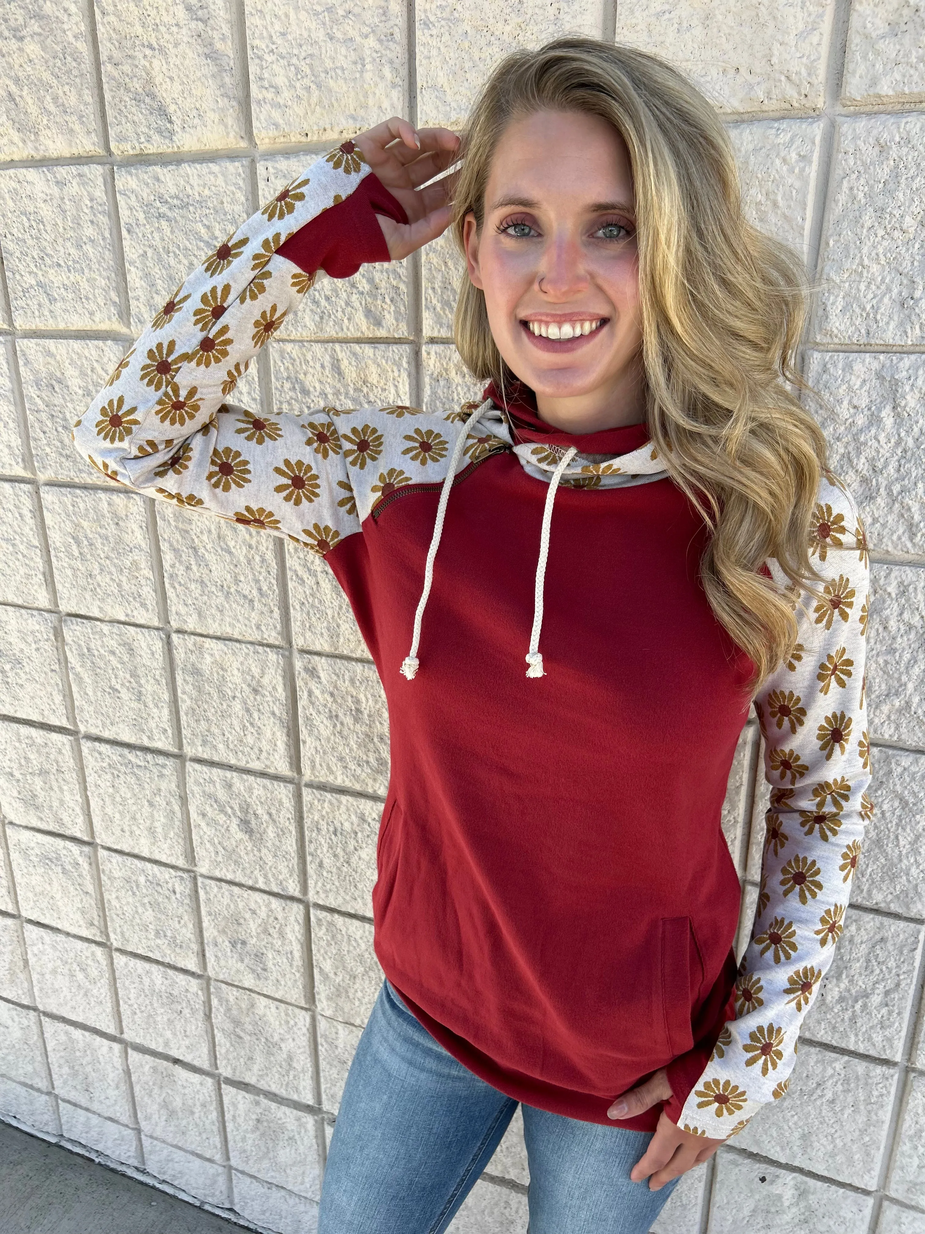 Red My Mind Ampersand DoubleHood Sweatshirt FINAL SALE!