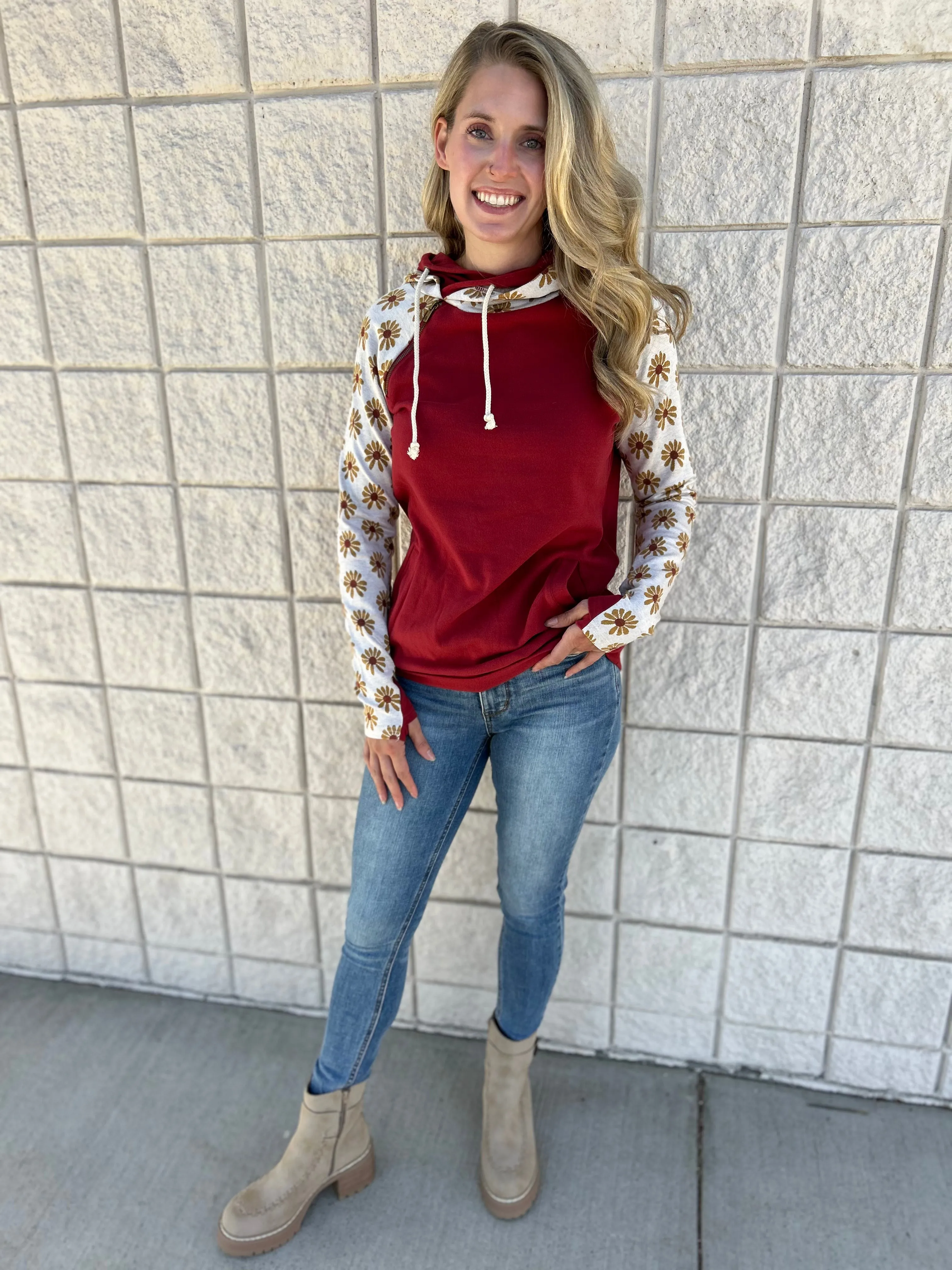 Red My Mind Ampersand DoubleHood Sweatshirt FINAL SALE!
