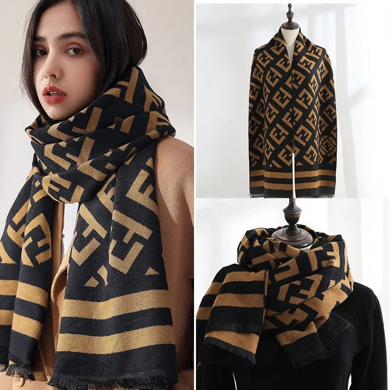 Reversible Printing Imitated Cashmere Shawl Scarf