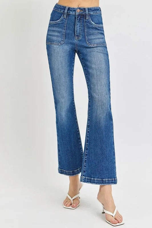 Risen Ankle Flare Jeans