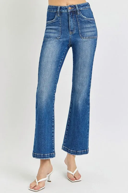 Risen Ankle Flare Jeans