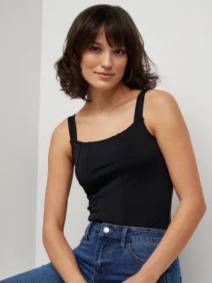 Sleeveless Scoopneck Scuba Bodysuit