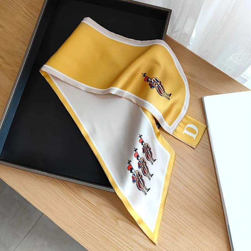 Small Long Strip Silky Scarf - Elegant Chic Design, Stylish Fashion Accessory for Spring and Autumn, Beautiful Polka Dot Pattern, Versatile Neck Scarf for Women