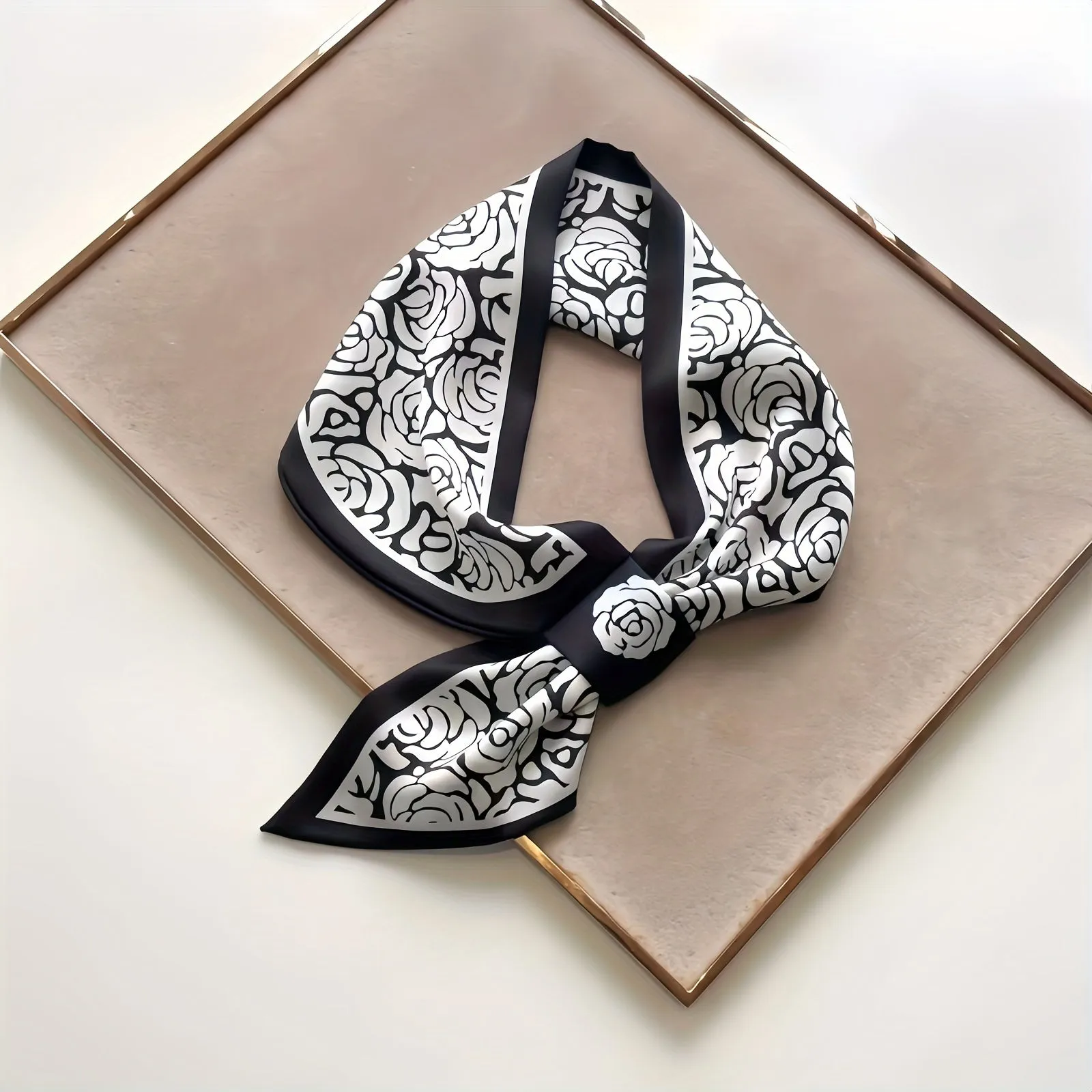 Small Long Strip Silky Scarf - Elegant Chic Design, Stylish Fashion Accessory for Spring and Autumn, Beautiful Polka Dot Pattern, Versatile Neck Scarf for Women