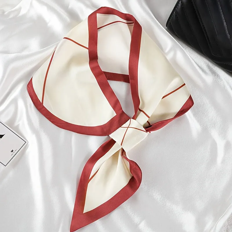 Small Long Strip Silky Scarf - Elegant Chic Design, Stylish Fashion Accessory for Spring and Autumn, Beautiful Polka Dot Pattern, Versatile Neck Scarf for Women