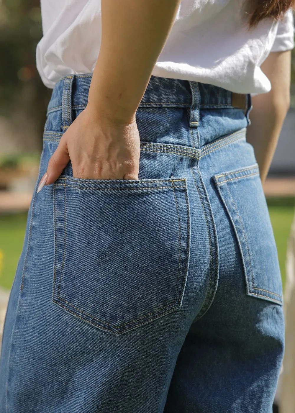 Striato Mid Blue Flare Jeans
