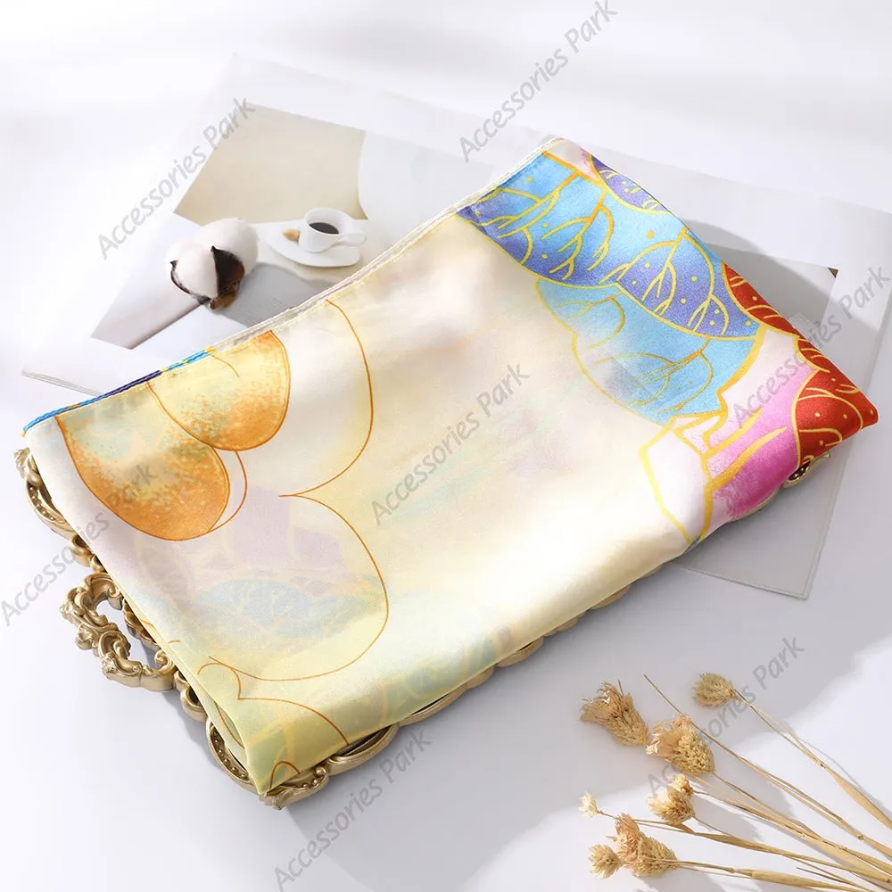 Summer Friendly Comfortable Colorful Stylish Satin Silk Scarf