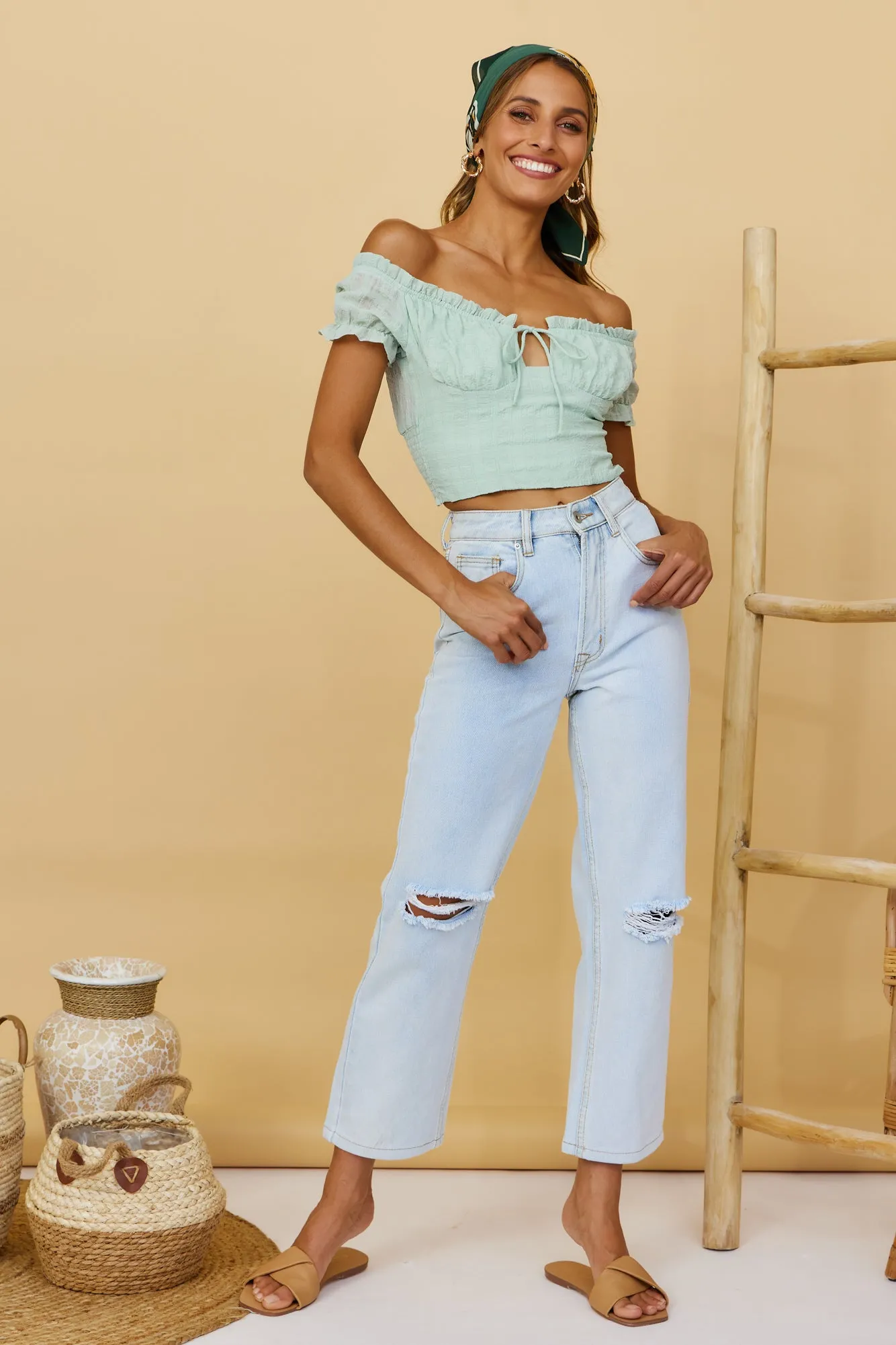 Sunny Daydreams Crop Top Sage