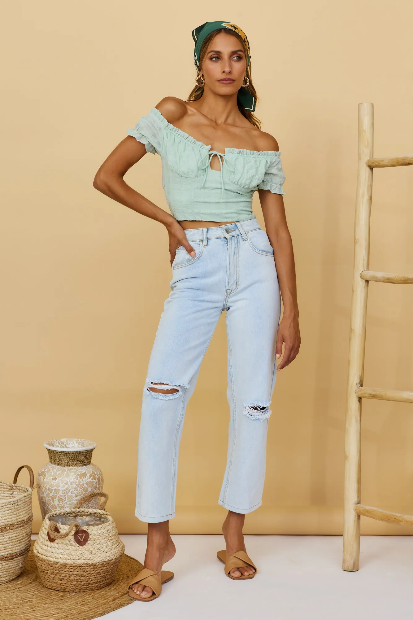 Sunny Daydreams Crop Top Sage