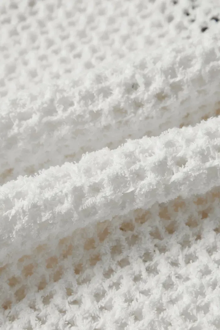 Susanne Crochet Hollow-Out Pullover in Cotton