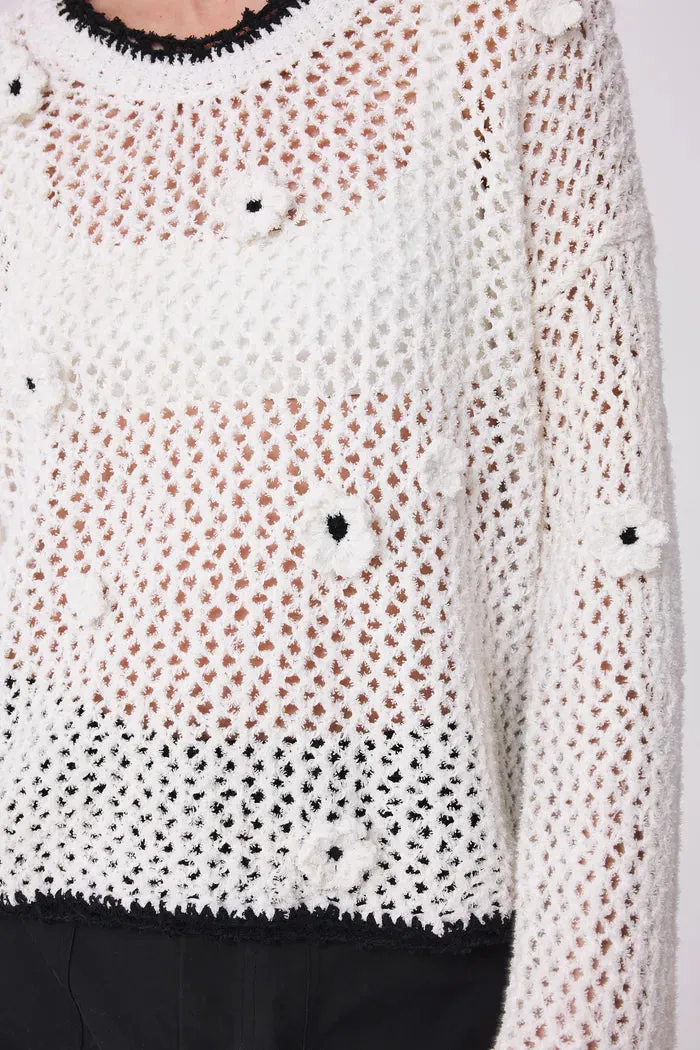 Susanne Crochet Hollow-Out Pullover in Cotton