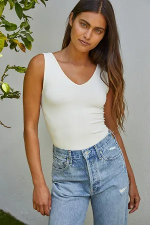 Talk Later Seamless Tank - Cream