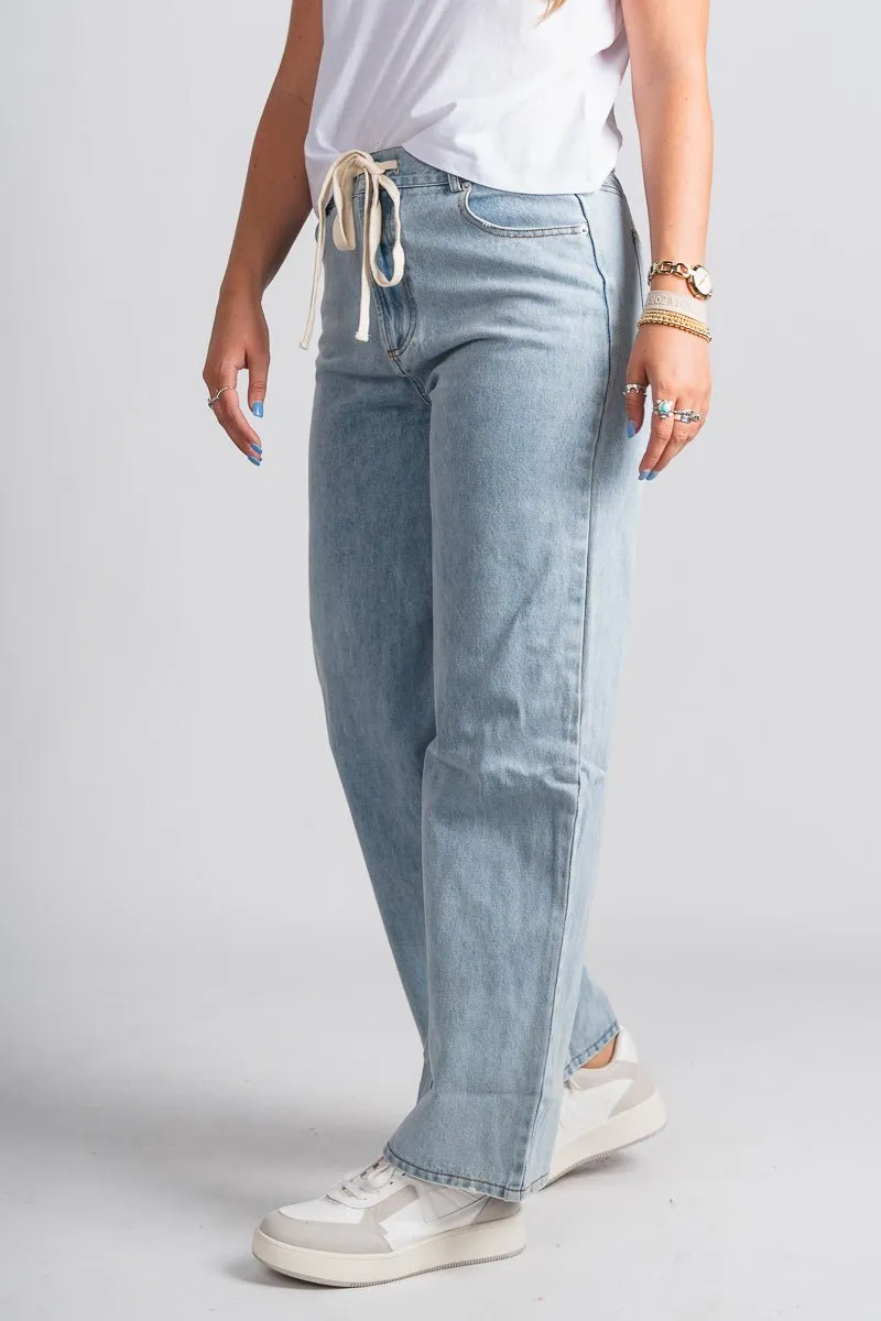 Tie waist high rise wide leg jeans ojai