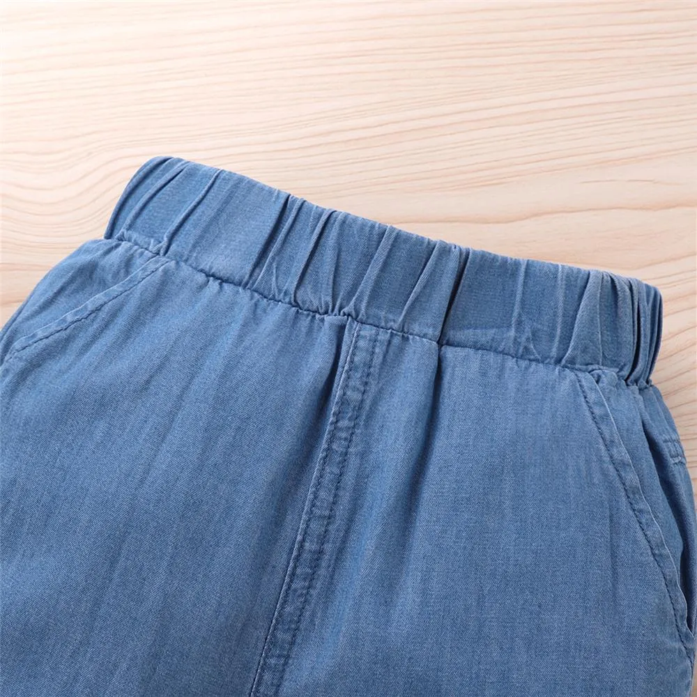 Unisex Cartoon Cute Elastic Waist Jeans Trendy Kids Clothes Wholesale