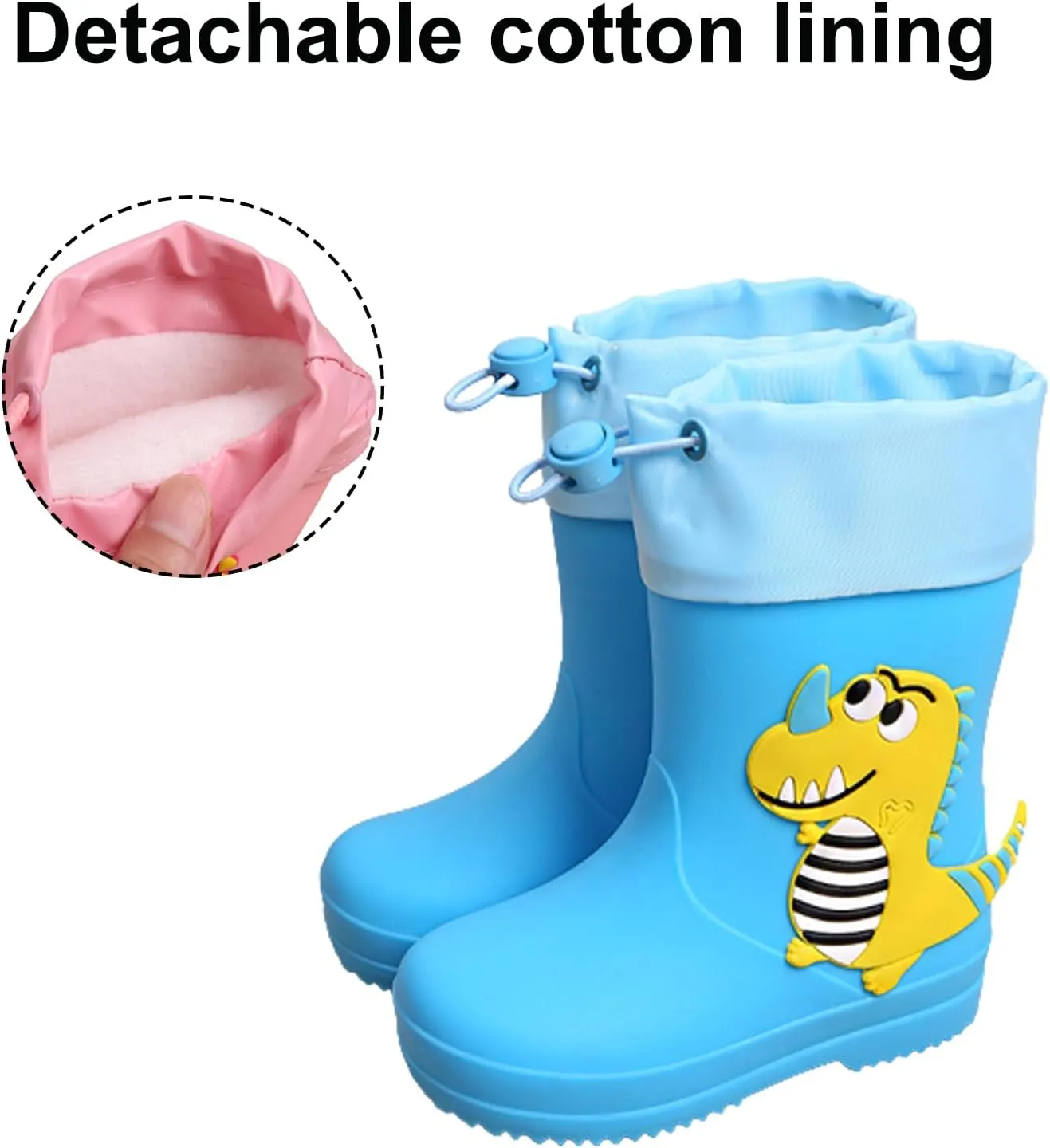 Unisex Kids Rain Boots Waterproof Rubber Kids Rain Boots for Girls and Boys Rubber Rain Boots for Children