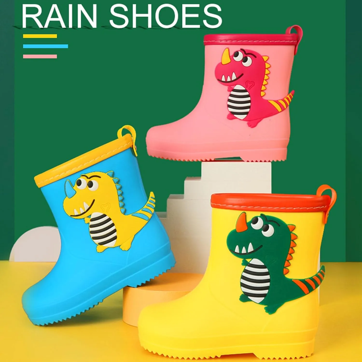 Unisex Kids Rain Boots Waterproof Rubber Kids Rain Boots for Girls and Boys Rubber Rain Boots for Children