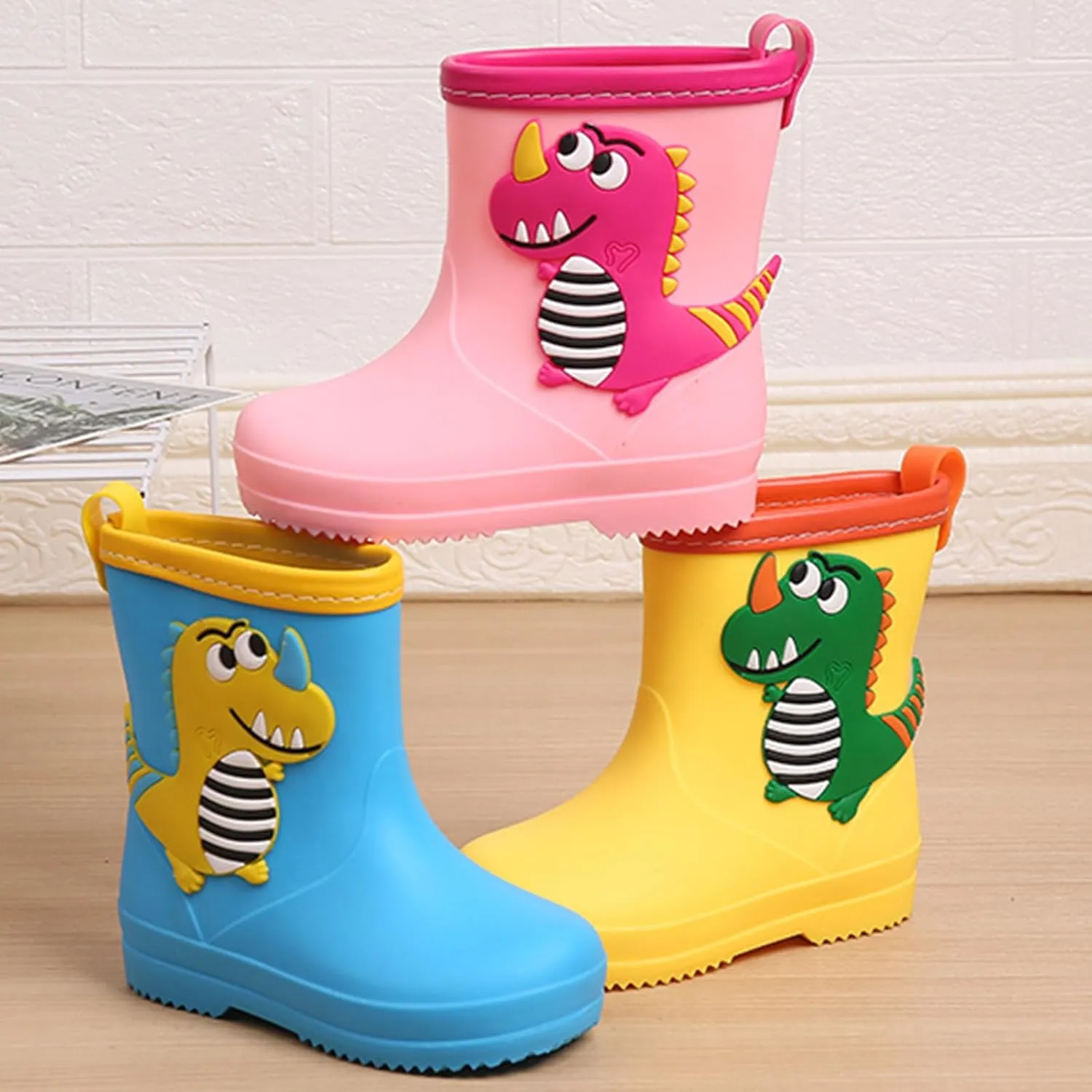 Unisex Kids Rain Boots Waterproof Rubber Kids Rain Boots for Girls and Boys Rubber Rain Boots for Children