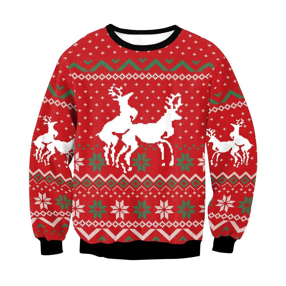 Unisex's Funny 3D Graphic Ugly Christmas Pullover Sweatshirts for Ugly Christmas Sweatshirts Party