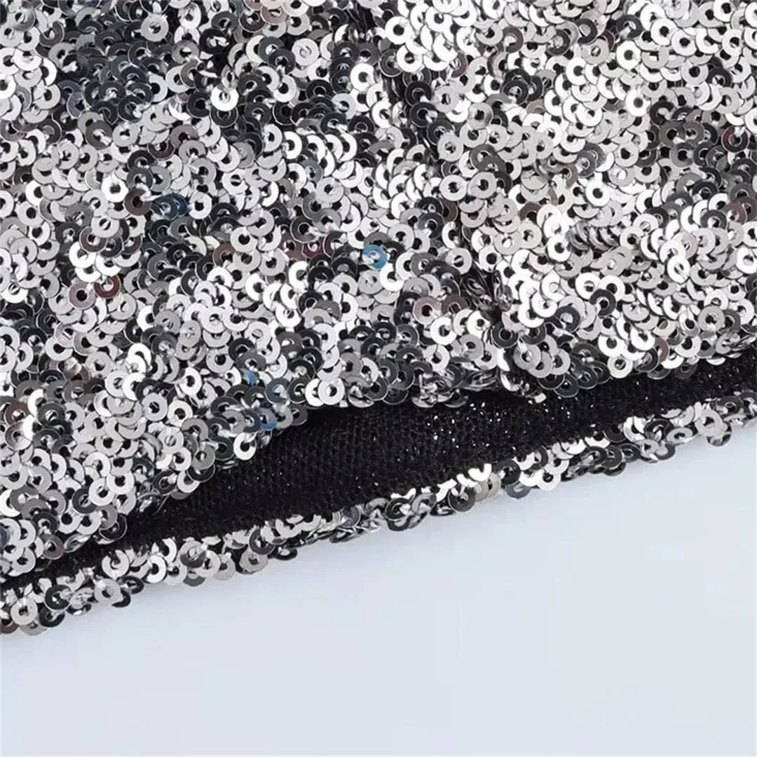 Women Sequin V-Neck Crop Tanks Top Backless Corset Sleeveless Camisole Casual Summer Tops