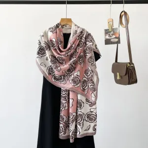 Women's Colorful Floral Design Premium Viscose Scarf