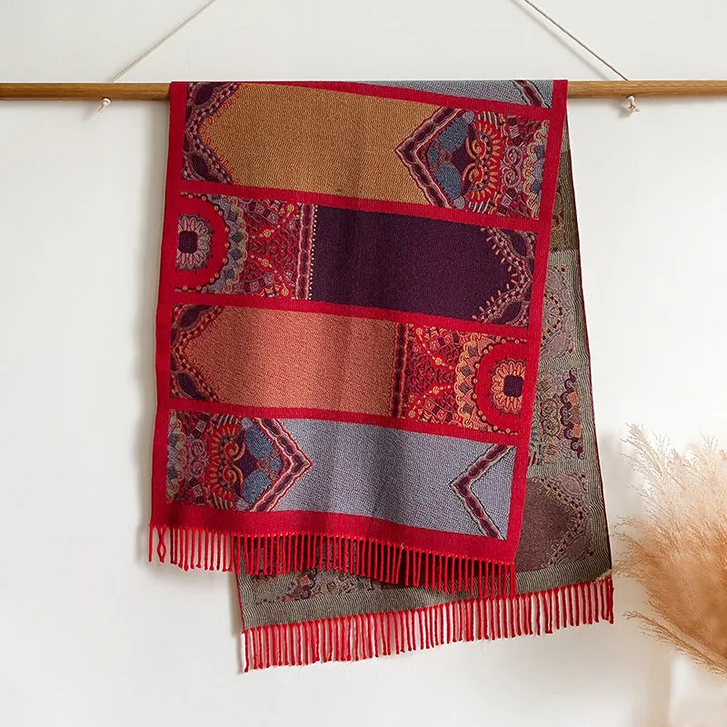 Women's Traditional Ethnic Style Thick Winter Shawl Scarf
